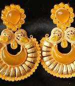 Gorgeous Matte Finish Bali Royal Yellow Earrings