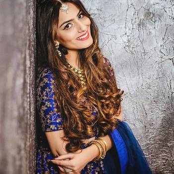 Blue Embroidered Silk Unstitched Lehenga 5