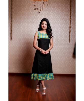 Black Cotton Aline dress 3