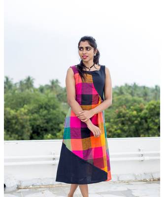 Black Cotton Aline dress 1
