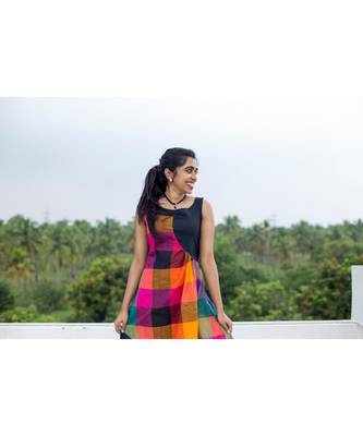Black Cotton Aline dress 3