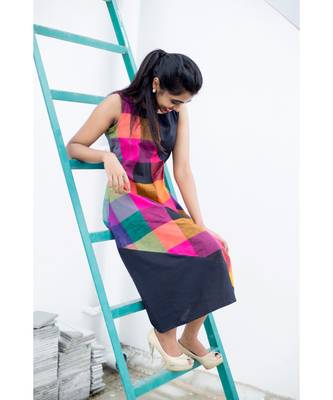 Black Cotton Aline dress 4