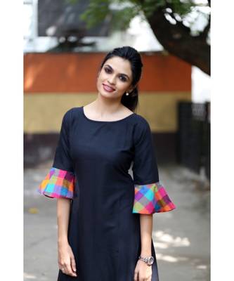 Black Cotton Aline dress 3