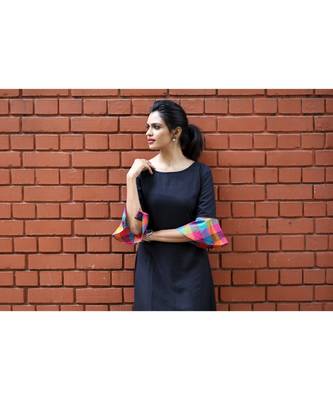 Black Cotton Aline dress 4