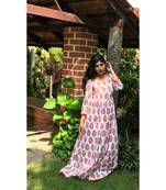 White Cotton Fit and Flare Maxi