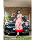 Peach Cotton Fit and Flare Dress