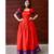 Orange Cotton Fit and Flare Dress