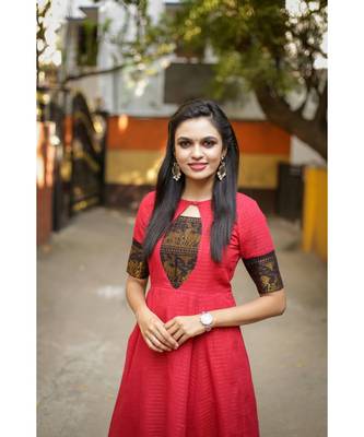 Pink Cotton Fit and Flare Dress 1