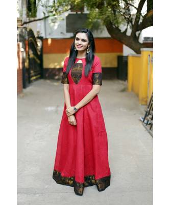 Pink Cotton Fit and Flare Dress 3