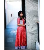 Peach Cotton Fit and Flare Dress