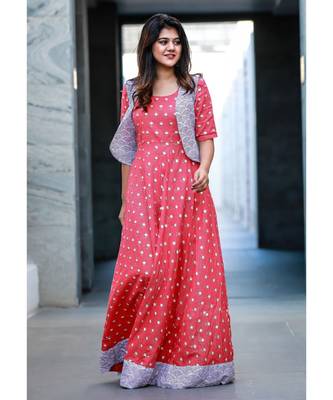 Peach Cotton Fit and Flare Dress 3