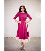 Purple Rayon Fit and Flare Dress