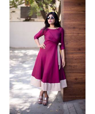 Purple Rayon Fit and Flare Dress 3