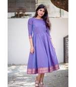 Lavender Cotton Fit and Flare  Dress