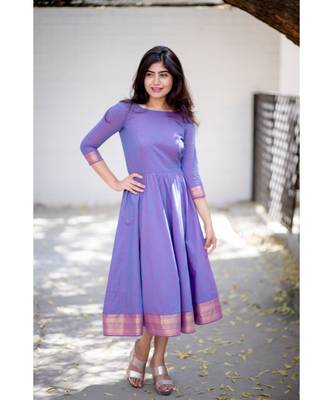 Lavender Cotton Fit and Flare  Dress 2