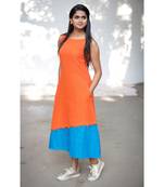 Orange Cotton Aline Dress