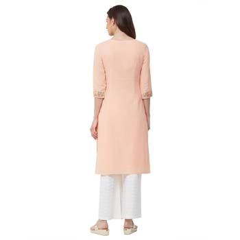 Coral embroidered cotton kurti 3
