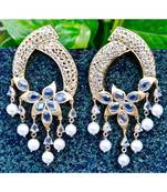 Gold Matte Uncut Polki Diamond Dangler Earrings