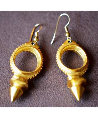 Native Matte Gold Dangler Earrings 1