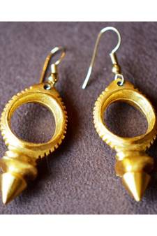 Native Matte Gold Dangler Earrings