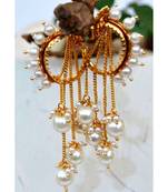 Pearl Hoop Earrings with Pearl Latkan