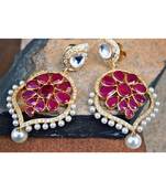 Ruby Pearl Dangler Earrings