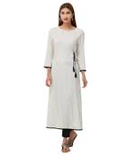 White plain rayon kurti