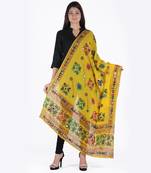 Yellow Katha Embroidery Dupatta