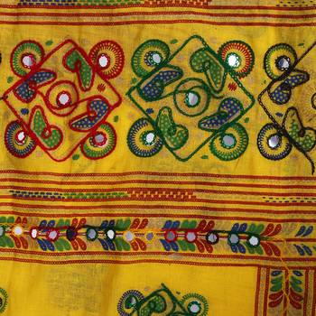 Yellow Katha Embroidery Dupatta 2