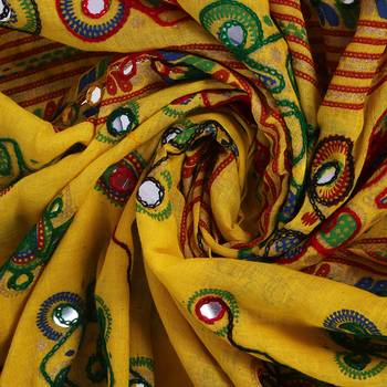 Yellow Katha Embroidery Dupatta 3