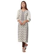 White printed cotton kurti
