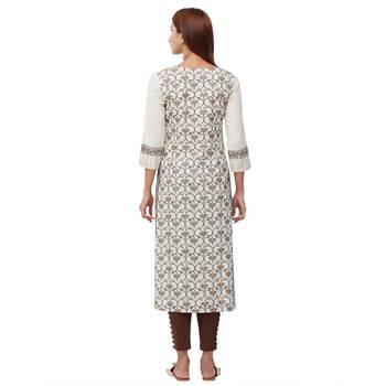 White printed cotton kurti 3