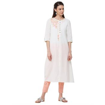 White printed rayon kurti 1
