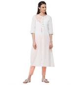 White printed rayon kurti