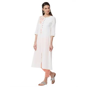 White printed rayon kurti 2