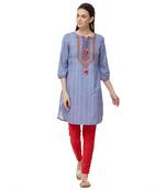 Grey printed polyester kurti