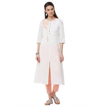White printed rayon kurti 4