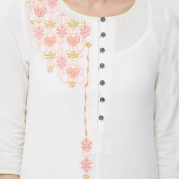 White printed rayon kurti 5
