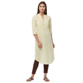 White printed cotton kurti 1
