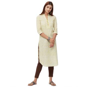 White printed cotton kurti 4