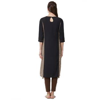 Black printed polyester kurti 3