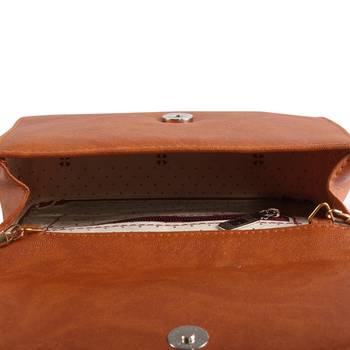 Women Casual Tan leatherette Sling Bag 4