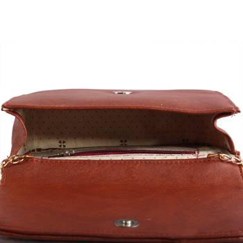 Women Casual Brown leatherette Sling Bag 4
