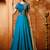 Turquoise embroidered matka silk salwar