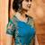 Turquoise embroidered matka silk salwar