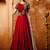 Red embroidered matka silk salwar