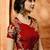 Red embroidered matka silk salwar