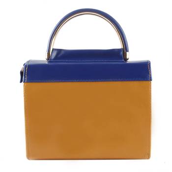 Royal Blue and Brown Leatherette Sling bag for Women 3