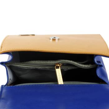 Royal Blue and Brown Leatherette Sling bag for Women 4