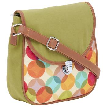 Haqeeba Casual Women Green Circled Printed Sling Bag 2